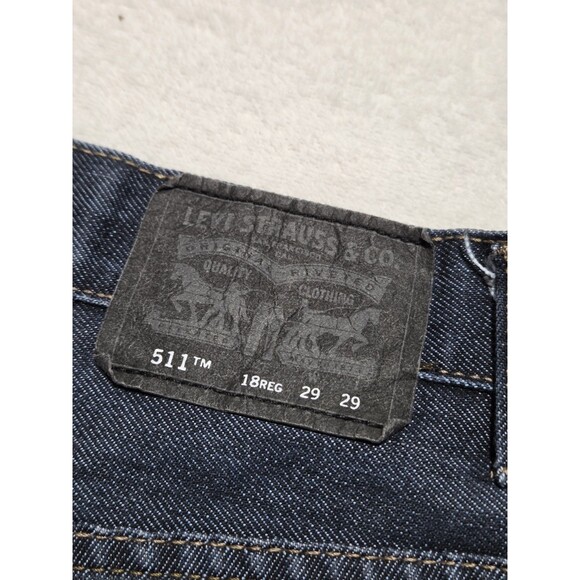 Levi's Dark Blue Jeans Mens 18 Reg Performance 511 Slim 29x29 Good Condition - Picture 3 of 11
